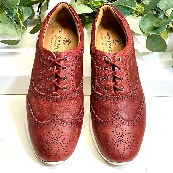 NWOB- MARC JOSEPH KIMBALL MEN’S SNEAKER HANDCRAFTED RED WINE LEATHER 8.5 - Picture 2 of 8